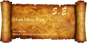 Steklács Éva névjegykártya